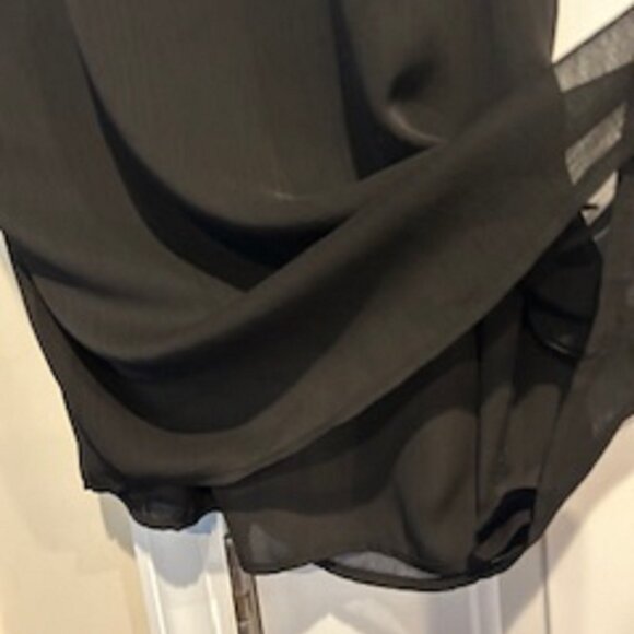 Women's Top Brand: CeCe Size Small black Short Sleeves Tie in Front Has Lining - Picture 3 of 3